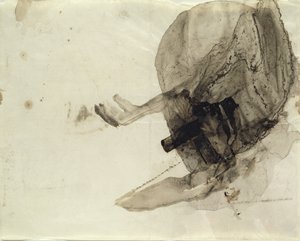 Untitled, c.1853-5 (lavagem de tinta no papel) de Victor Hugo