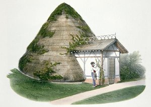 A Casa do Gelo em Courbeton, ilustração de "Habitations Champetres" publicado Paris, c.1895 (chromolitho)