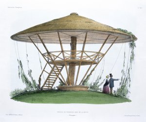 Parasol de Robinson, Parc de la Motte, Borgonha, de &39;Habitations Champetres&39;, gravado por Becquet Brothers, c.1855