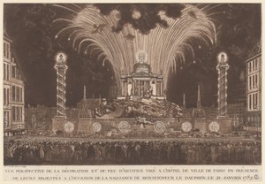 Decoração e Fogos de Artifício... o Nascimento de Monseigneur le Daufin (Fogos de Artifício Celebrando o Nascimento do Delfim)