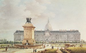 Vista do Hotel des Invalides (tinta e aquarela sobre papel)
