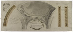 Esboço para a Galerie Lobau, Hôtel de Ville, Paris: Projeto ornamental para uma cúpula de Victor Jean Pierre Maziès