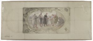 Esboço para a Galerie Lobau, Hôtel de Ville, Paris: A Família de Victor Jean Pierre Maziès