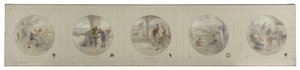 Esboço para a Galeria Lobau da Câmara Municipal de Paris: Agricultura. Comércio. Indústria. Arte. Ciência, em 1890 (lápis, óleo sobre tela) de Victor Jean Pierre Maziès