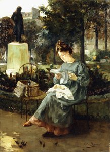 Tarde nos jardins de Luxemburgo,