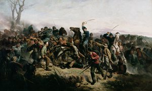 A Carga de Cavalaria do Tenente Henry B. Hidden, 1862 de Victor Nehlig