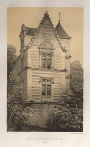 Arquitetura pitoresca ou monumentos do século XV. E XVI. Séculos: Castelos da França dos Séculos XV e XVI: Pl. 55, Castelo Velho de Érival (Aisne) de Victor Petit