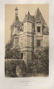 Arquitetura pitoresca ou monumentos do século XV. E XVI. Séculos: Castelos da França dos séculos XV e XVI: Pl. 78, Manoir de Belvau (Corrèze) de Victor Petit