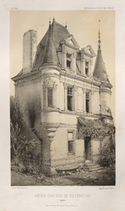 Arquitetura pitoresca ou monumentos do século XV. E XVI. Séculos: Chateaux De France dos séculos XV e XVI: Pl. 9, Old Chateau de Villeneuve (Yonne) de Victor Petit