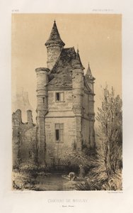 Arquitetura pitoresca ou monumentos do século XV. E XVI. Séculos: Chateaux De France dos séculos XV e XVI: Pl.11, Chateau De Maulny (Haute-Marne) de Victor Petit