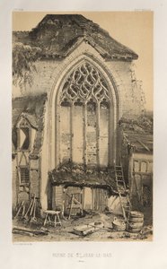Arquitetura pitoresca ou monumentos do século XV. E XVI. Séculos: Castelos da França dos séculos XV e XVI: Pl.17, Ruína de St. Jean-Le-Bas (Aisne) de Victor Petit