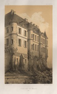 Arquitetura pitoresca ou monumentos do século XV. E XVI. Séculos: Chateaux De France dos séculos XV e XVI: Pl. 35, Château De Mello (Oise) de Victor Petit