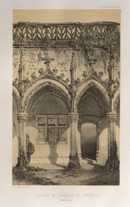 Arquitetura pitoresca ou monumentos do século XV. E XVI. Séculos: Chateaux De France dos séculos XV e XVI: Pl. 41, Galeria do Château De Jouancy (Saone et Loire) de Victor Petit