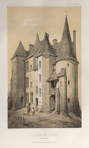 Arquitetura pitoresca ou monumentos do século XV. E XVI. Séculos: Chateaux De France dos séculos XV e XVI: Pl. 45 Château De Chassy (Saône et Loire) de Victor Petit