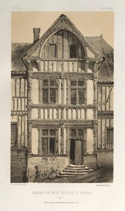 ... Pl. 25, Maison En Bois Sculpte A Cravan Yonne, publicado em 1860. de Victor Petit