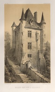 ... Pl. 60, Casa Fortificada em Uzerches Corrère, 1860. de Victor Petit