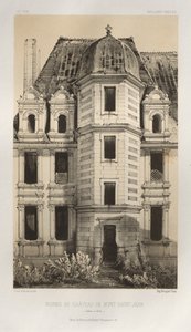 ... Pl. 71, ruínas do castelo de Mont-Saint-Jean Saône e Loire, 1860. de Victor Petit