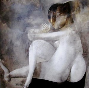 Nudo sentado abstrato