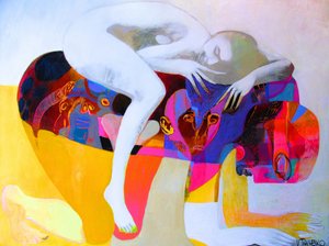 Figuras abstratas contemplativas de Victor Tkachenko