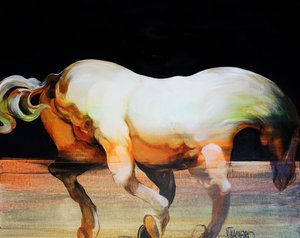 Cavalo Branco Expressivo de Victor Tkachenko