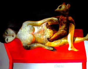 Mulher Urso Surreal de Victor Tkachenko