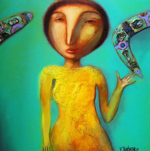 Mulher com vestido amarelo em movimento de boomerang de Victor Tkachenko