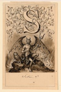 Design para a letra S de uma cartilha: Satanás de Victor Vincent Adam