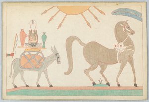 O Cavalo e o Asno, Ilustração para as Fábulas de Esopo