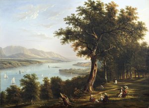 Vista do Hyde Park, no rio Hudson, 1845 de Victor de Grailly