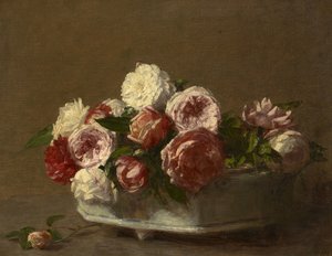 Rosas em um plantador de porcelana, c.1875 -1900 de Victoria Dubourg