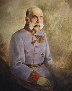 Franz Joseph I da Áustria, c.1916 (óleo sobre tela) de Vienna Nedomansky Studio