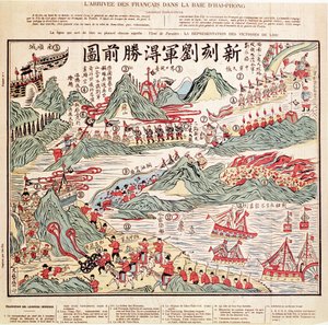 A chegada das tropas francesas na baía de Haiphong em junho de 1884