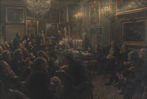 Uma reunião do Conselho da Academia em Charlottenborg em 1904 de Viggo Johansen