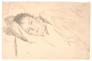 A esposa do artista descansa