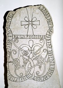 Runestone com uma cruz, séc. VII-XVIII de Viking