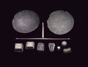 Viga de equilíbrio para um conjunto de balanças, de um barco Viking enterrado na Baía de Kiloran, Colonsay, Argyll, 875-925 AD (bronze)