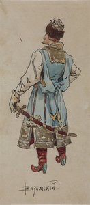 Figurinos para a ópera O Mercador Kalashnikov de A. Rubinstein, 1901 de Viktor Andreyevich Simov