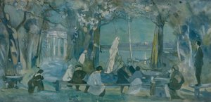 Cenário para a peça The Seagull de A. Chekhov, 1898 de Viktor Andreyevich Simov