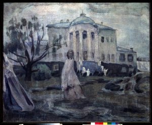 Fantasmas (Ghosts). Peinture de Viktor (Victor) Elpidiforovich Borisov Musatov (Borisov-Musatov) (1870-1905). Tempera sur toile de Viktor Elpidiforovich Borisov Musatov