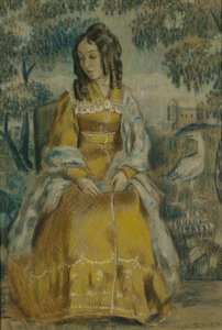 Lady by Tapeçaria. Retrato de Nadezhda Stanyukovich, 1903 de Viktor Elpidiforovich Borisov Musatov