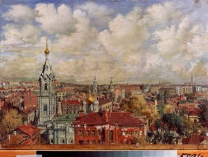 Moscou (Russie) - Peinture de Viktor Jakovlevich Yakovlev (1844-?), huile sur toile, art russe de Viktor Jakovlevich Yakovlev