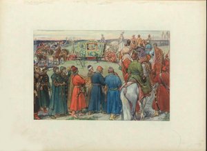 Czar Alexei Mikhailovich cavalga à caça, 1896 de Viktor Mikhaylovich Vasnetsov