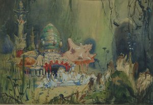 Reino Subaquático. Cenografia para a ópera Rusalka de A. Dargomyzhsky, 1884 de Viktor Mikhaylovich Vasnetsov