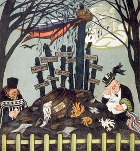 O túmulo dos contra-revolucionários: Wrangel, Dutov, Kolchak, c.1920-1921 (cartaz) de Viktor Nikolaevich Deni