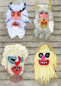 Máscaras folclóricas de inverno