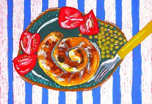 Pastelaria em espiral com riscas de Viktoriia Saunina
