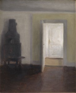 Interior. Um fogão velho de Vilhelm Hammershøi