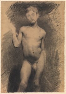 Menino nu de pé. Estudo de modelo