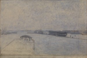 O porto de Copenhague visto de Kvæsthusgade de Vilhelm Hammershøi