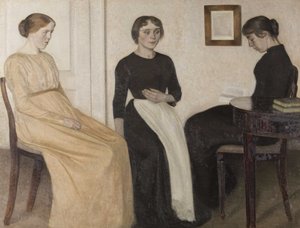 Três jovens, 1888. de Vilhelm Hammershøi
